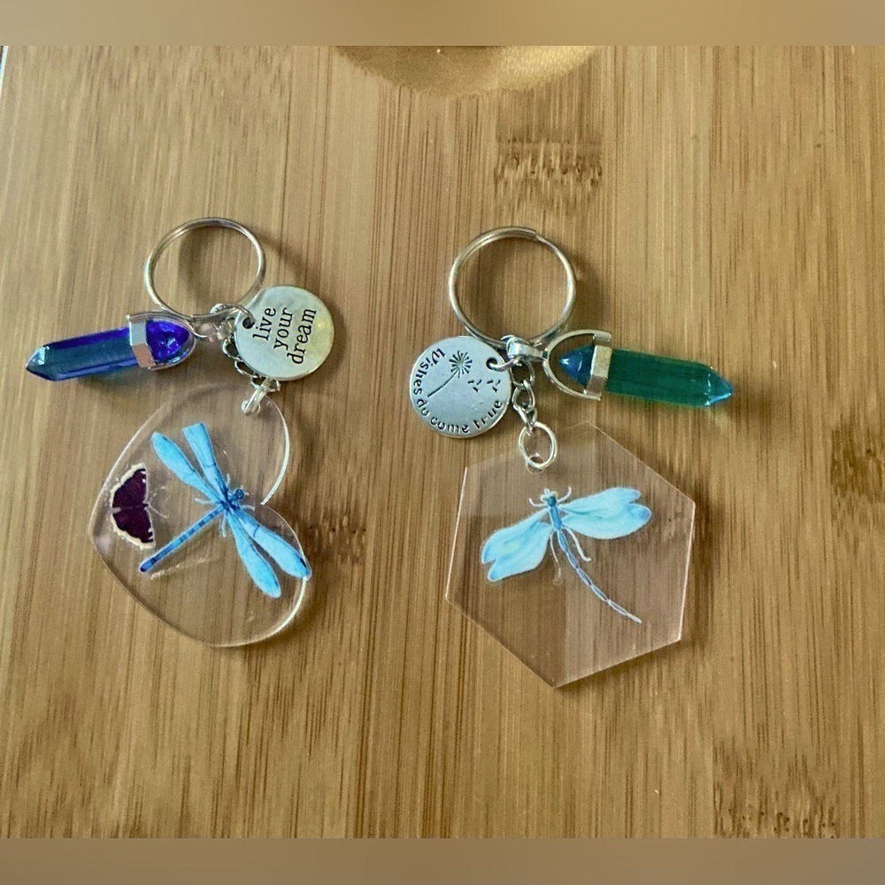 Handmade set of 2 acrylic keychains! Brand New!